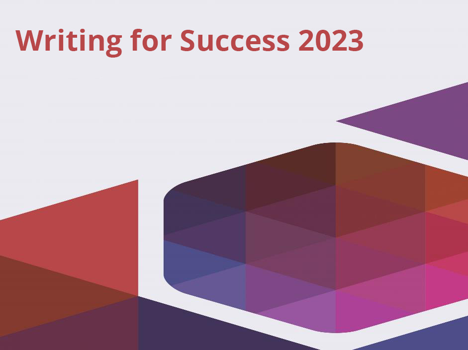 Cover graphic reads "Writing for Success 2023"